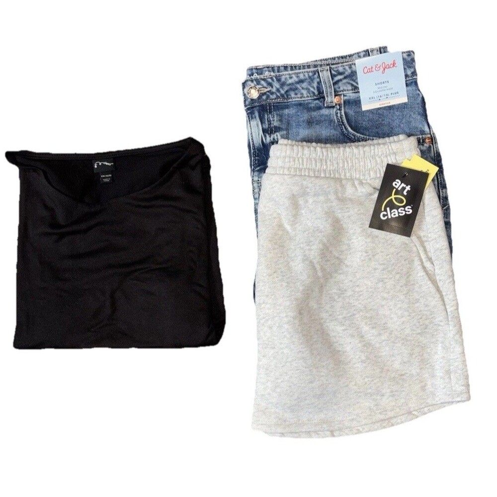 Cat & Jack + art class Girl XXL (16/18) 3pc Clothing Lot Top Skort Shorts NWT